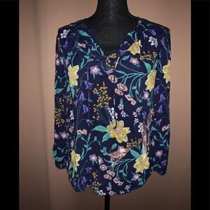 Old Navy Floral Popover Blouse